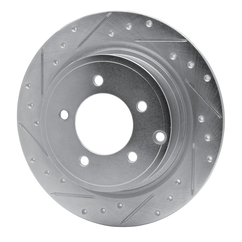 Chrysler 200 Brake Rotor (1) - Rear Left - R1 Concepts - Drilled & Slotted - Silver - `07-`17